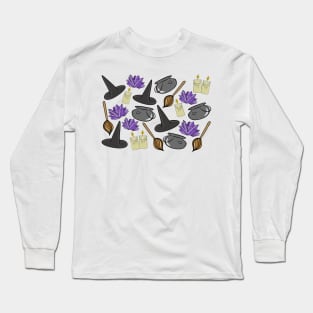 Witchy Cartoon Pattern, made by EndlessEmporium Long Sleeve T-Shirt